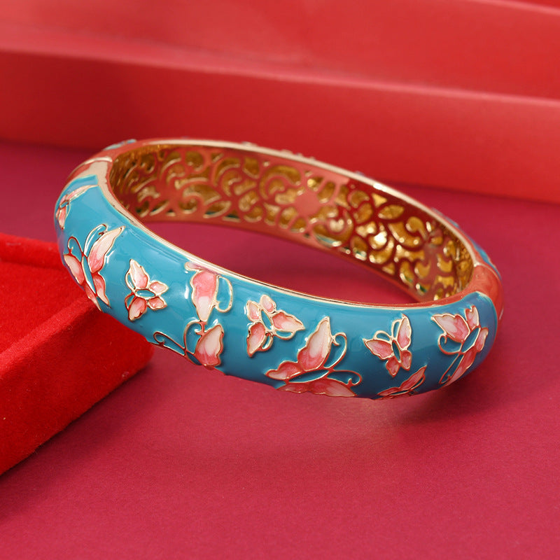 Wholesale Vintage Butterfly Hollow Enamel Bracelet